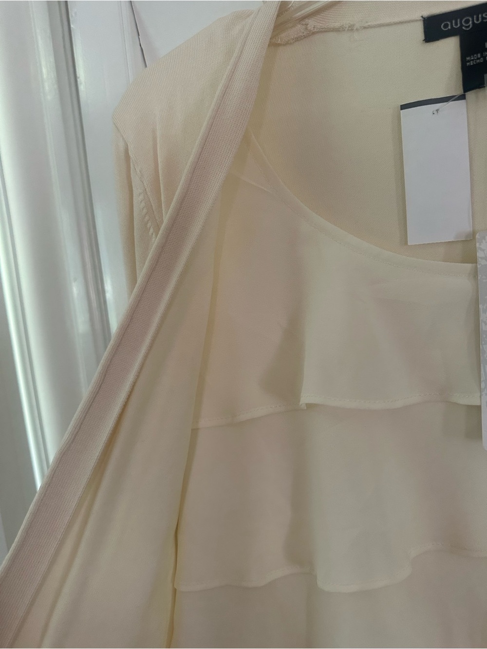 august silk Cream Layered Shell & Open Cardigan Set - Picture 5 of 10